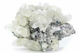 Calcite and Iridescent Chalcopyrite on Dolomite - Missouri #241750-1